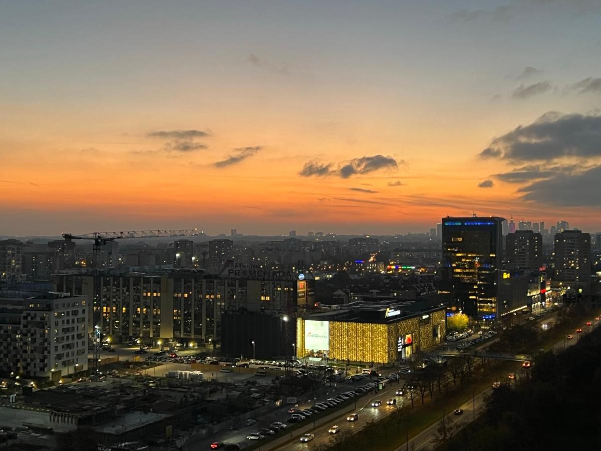 Apartament Skyscrapper Z Widokiem Na Panorame Warszawy Warsawa Bagian luar foto