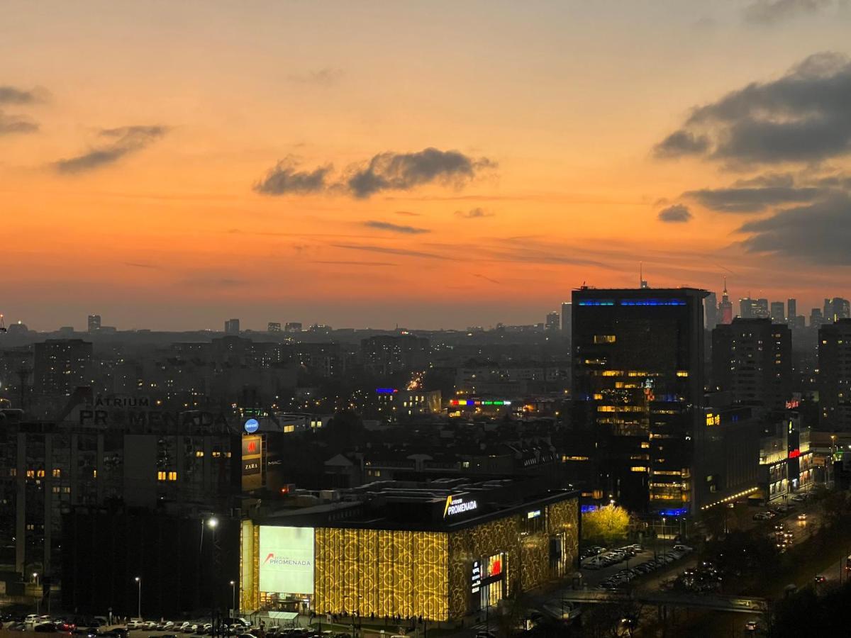 Apartament Skyscrapper Z Widokiem Na Panorame Warszawy Warsawa Bagian luar foto